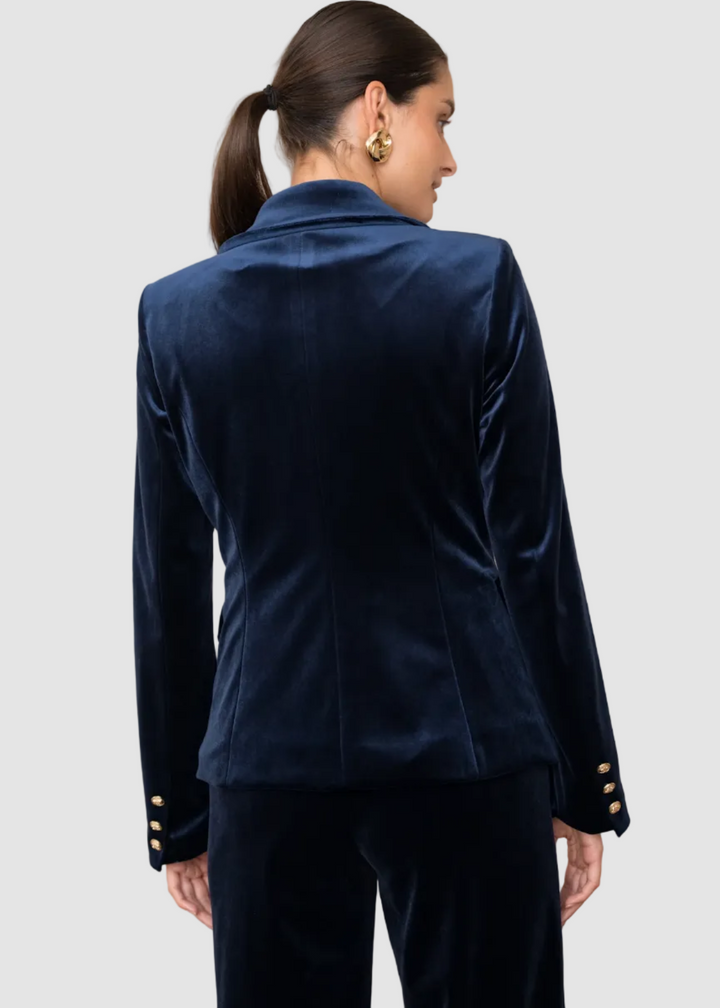 Blazer en velours à boutons dorés