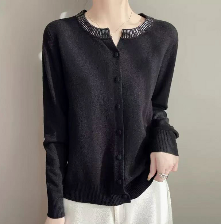Cardigan à col bijou boutonné