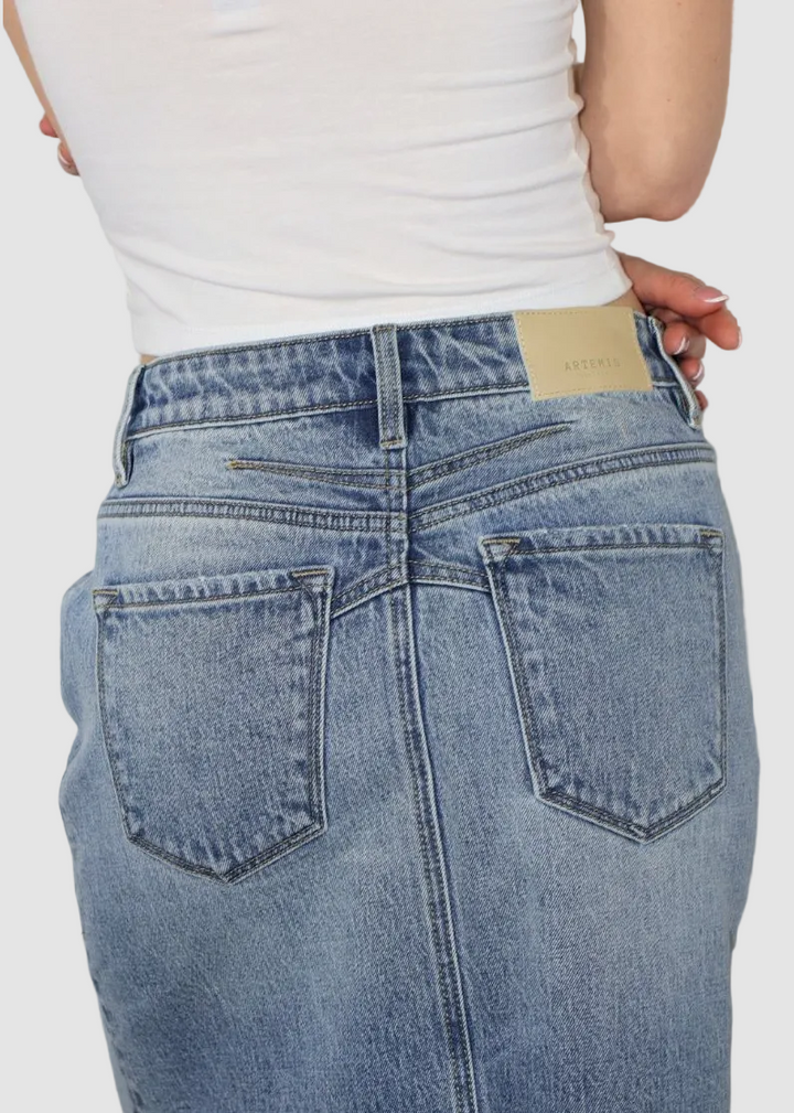 Jupe en jean à fente latérale