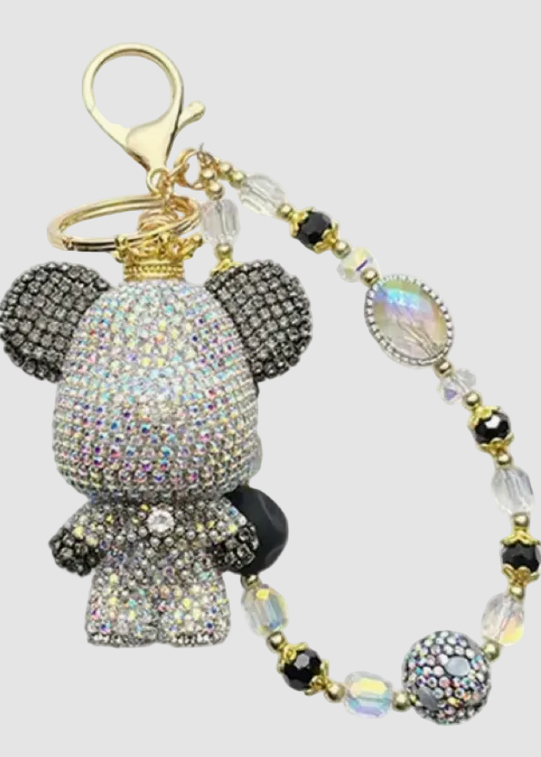 Porte-clés ours en peluche scintillant