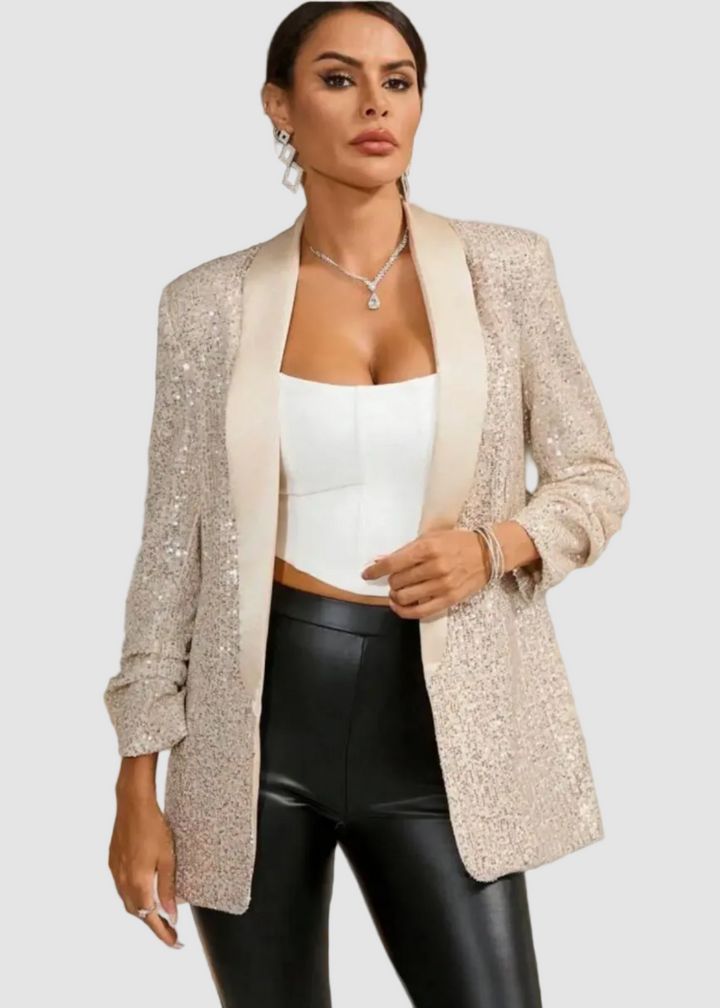 Blazer sequin col chale