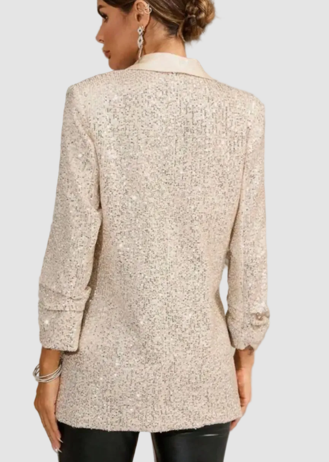 Blazer sequin col chale