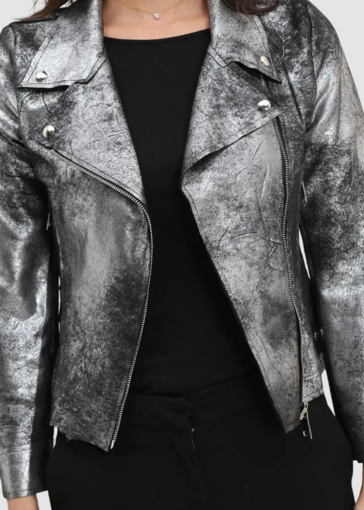 Veste perfecto Suédine Doré/Argenté