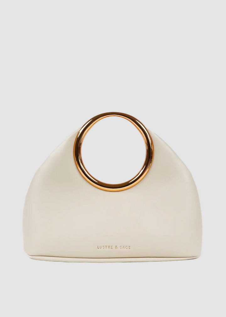Hailey Statement top handle bag in white