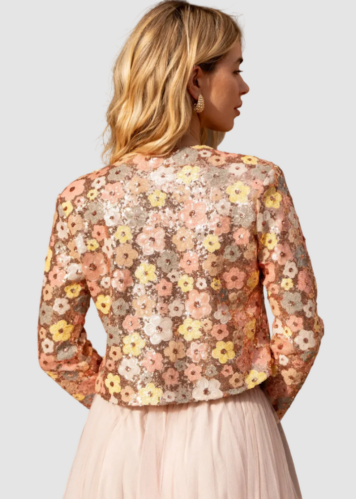 Veste à sequins brodée floral