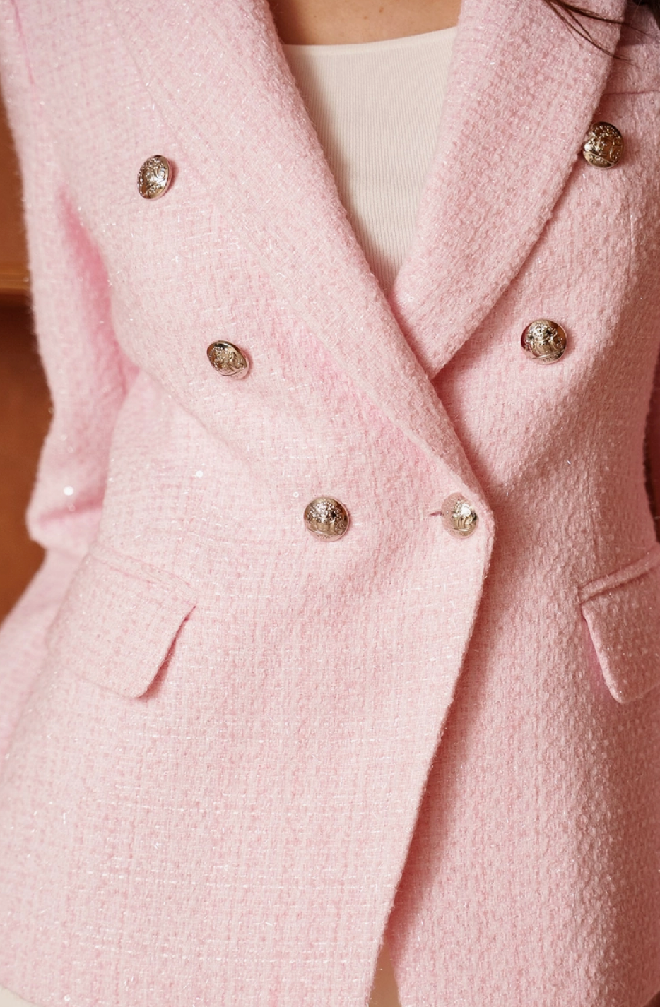 Veste tailleur coupe ajustée en tweed