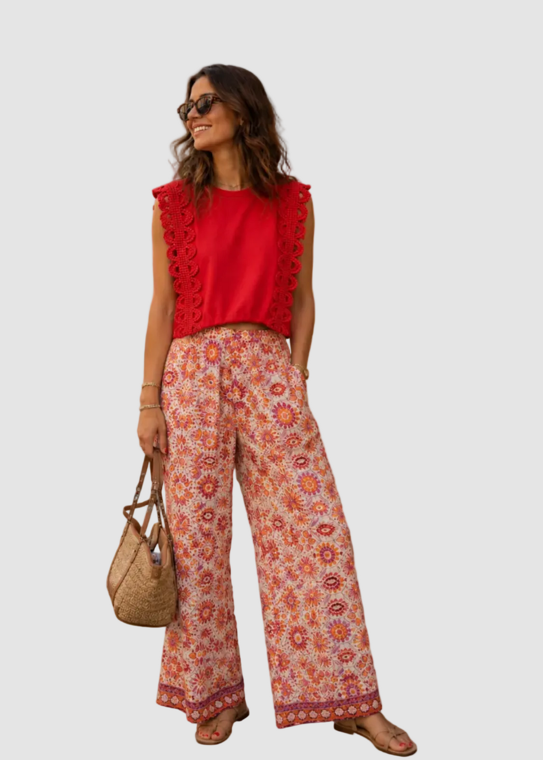 Pantalon palazzo imprimé
