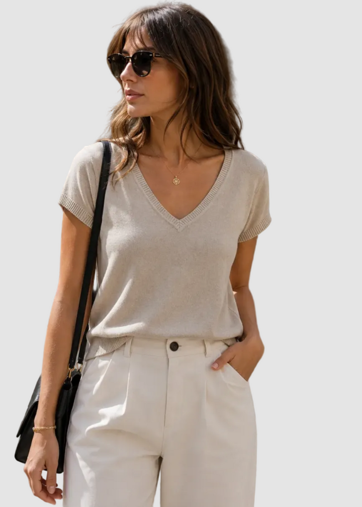 T-shirt manches courtes en maille coton