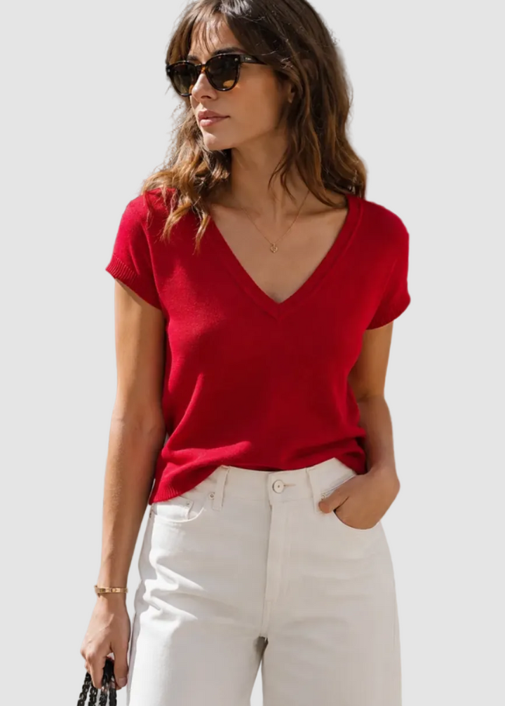 T-shirt manches courtes en maille coton