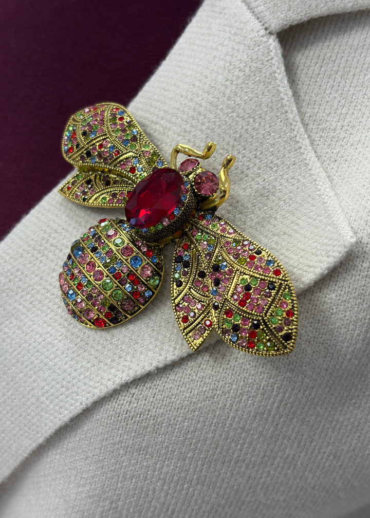 Broche Abeille en cristal