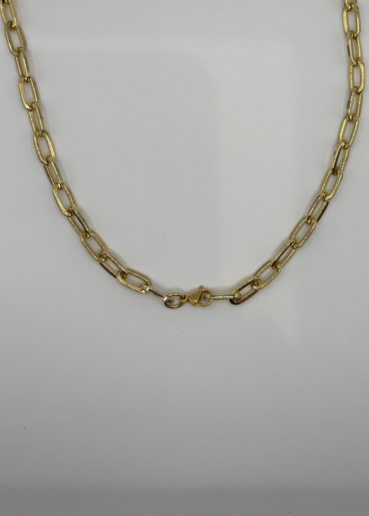 Collier doré avec pendentif cristal luxe