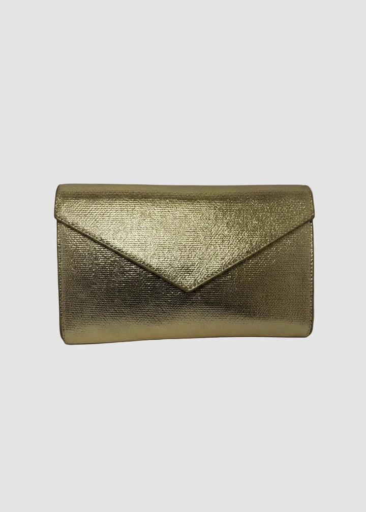 Metallic evening clutch