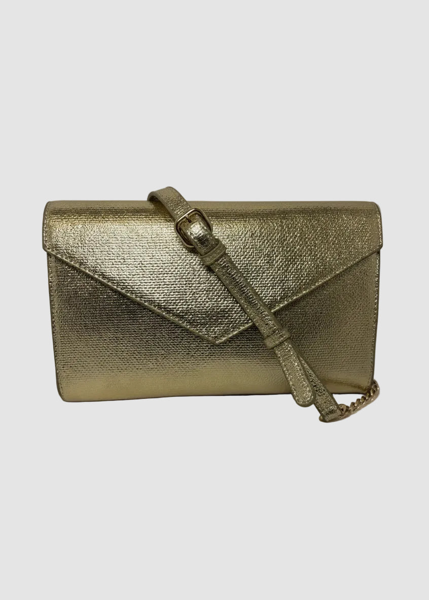 Metallic evening clutch
