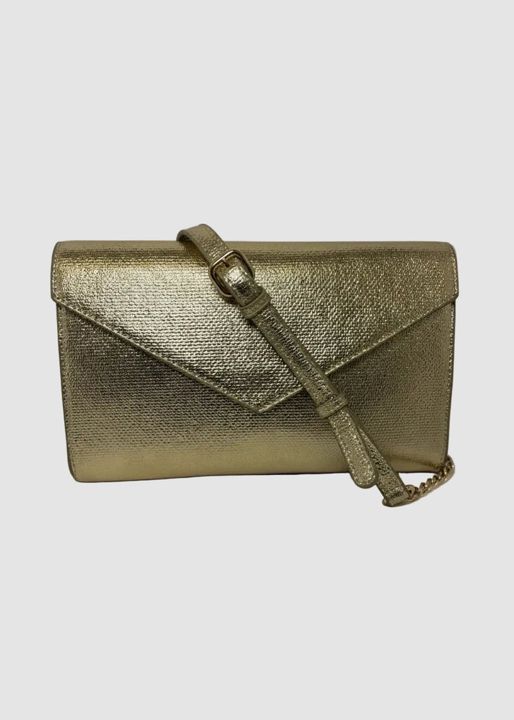Metallic evening clutch