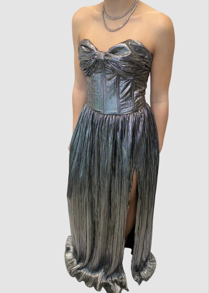 Robe Bustier Métallisée à boucle Structuré