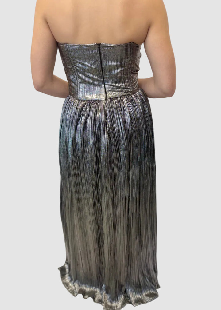 Robe Bustier Métallisée à boucle Structuré