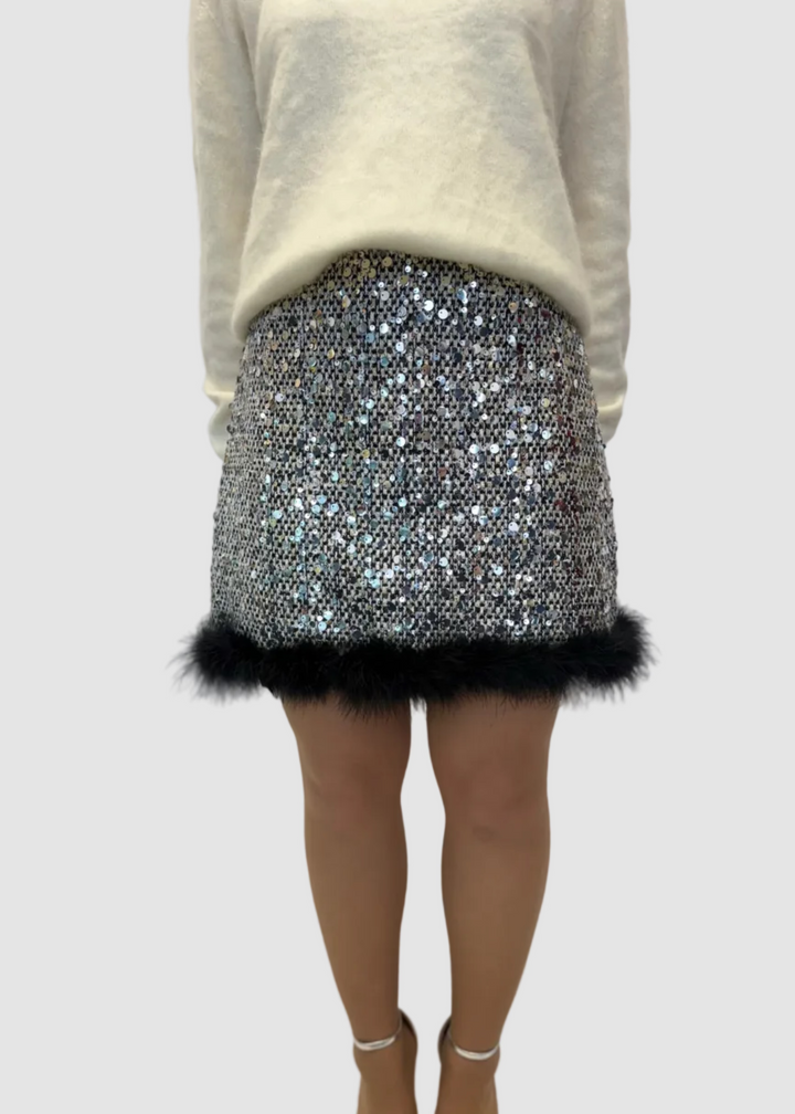 Jupe Plumes & Paillettes Céleste