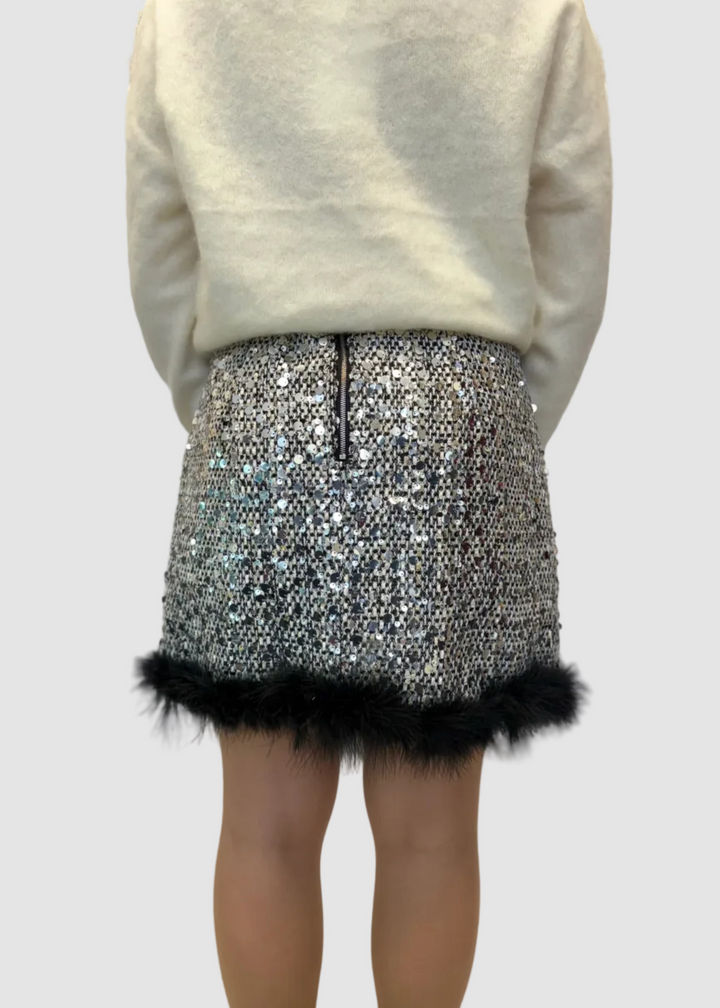 Jupe Plumes & Paillettes Céleste