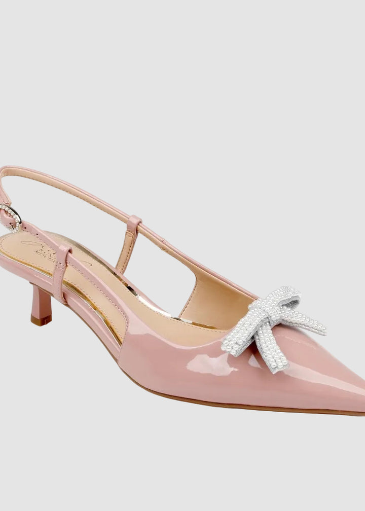 Slingback Kitten Heel avec Nœud Perlé Krystia