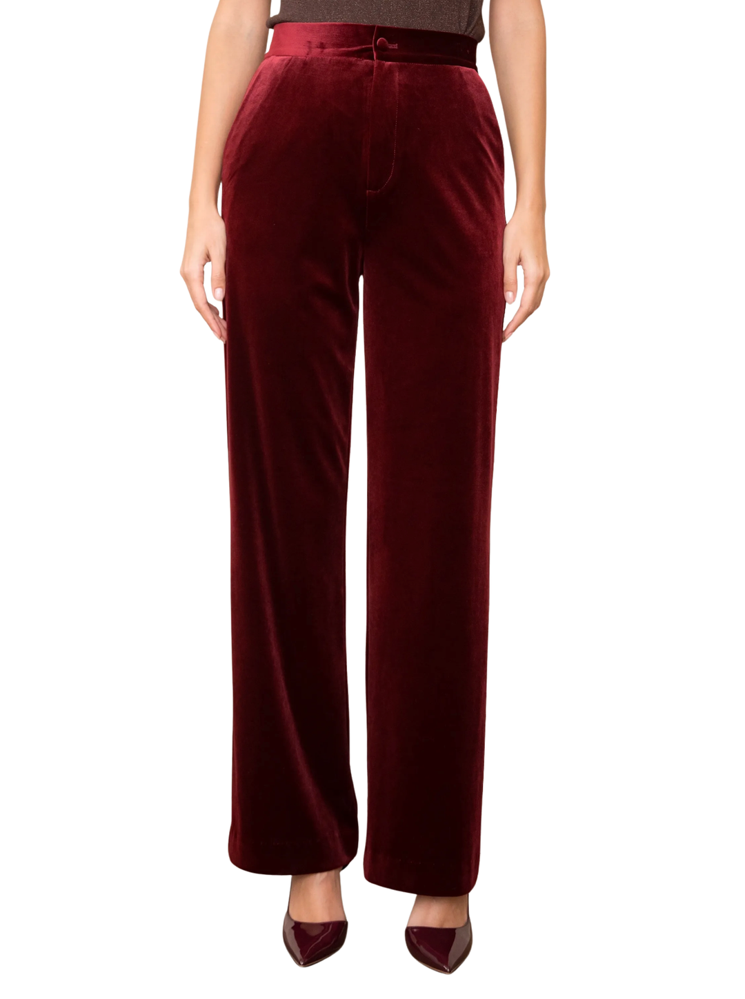 VELVETINE Elegant Black Velvet Trousers