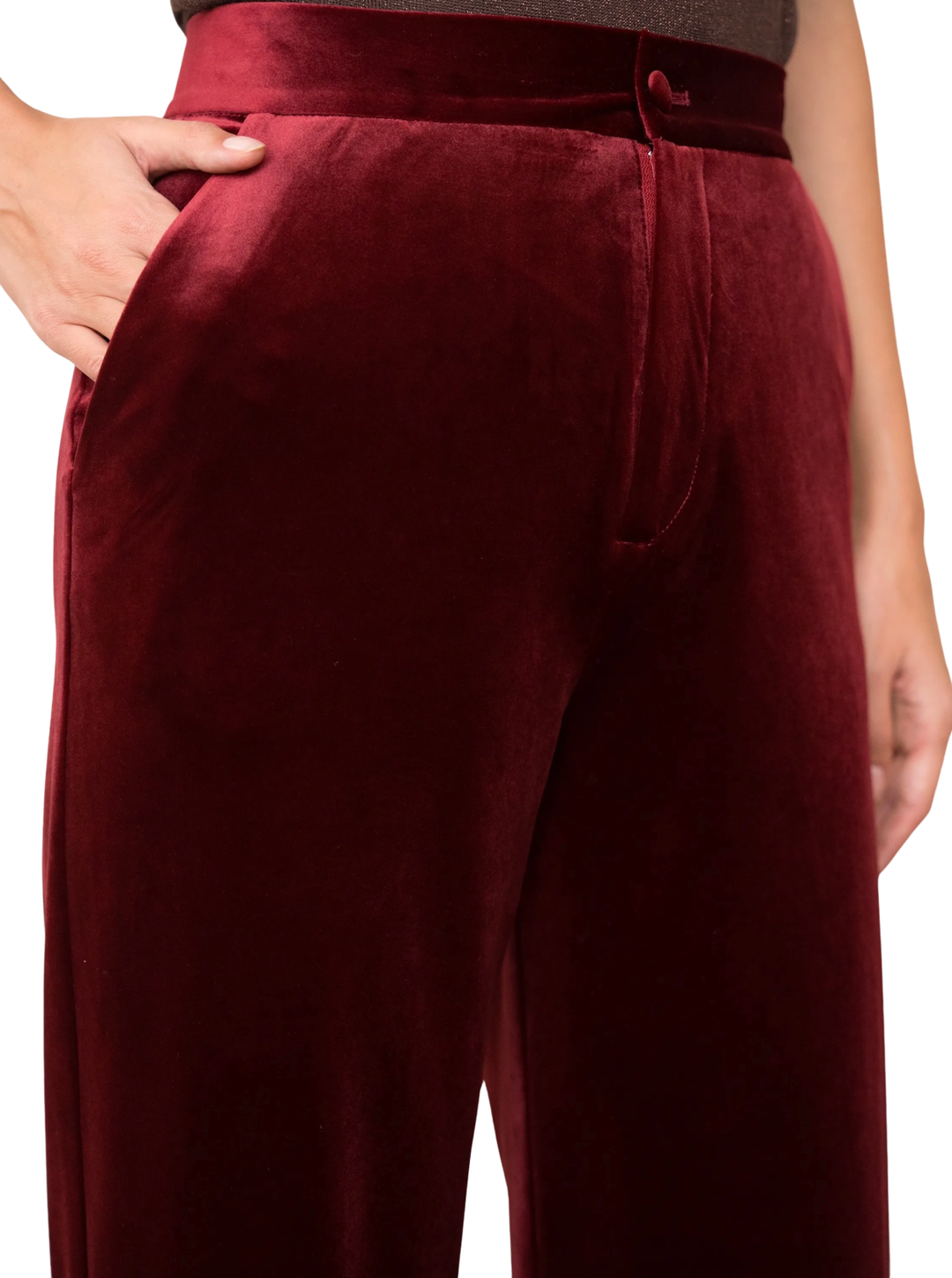 VELVETINE Elegant Black Velvet Trousers