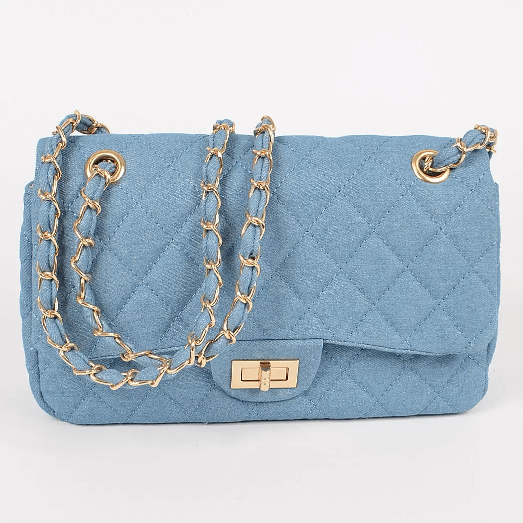 Pochette matelassée en jean