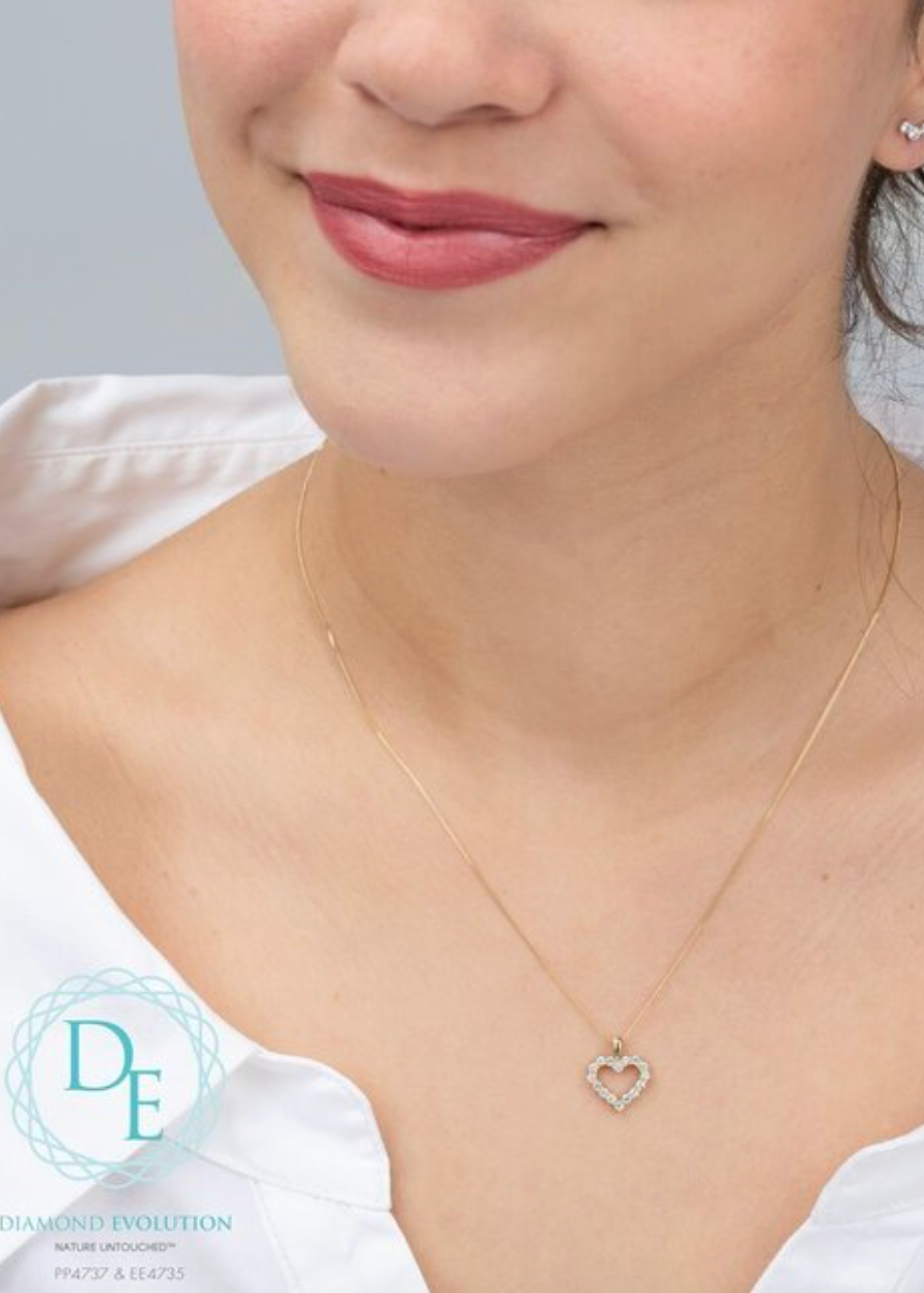 Pendentif en diamant cultivé en laboratoire en or jaune 10 carats