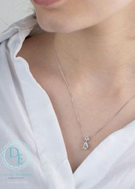 Pendentif en diamant cultivé en laboratoire en or blanc 10 carats