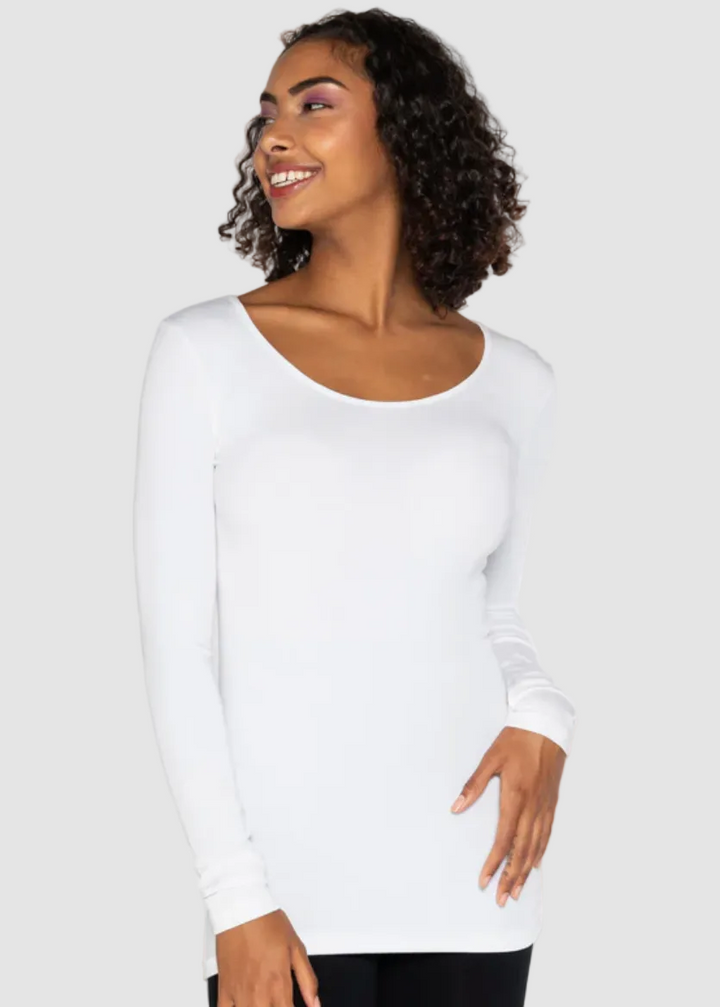 TOP À MANCHES LONGUES ET COL ROND EN BAMBOU