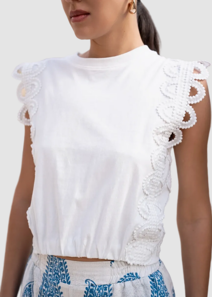 Débardeur coton Éclat de dentelle