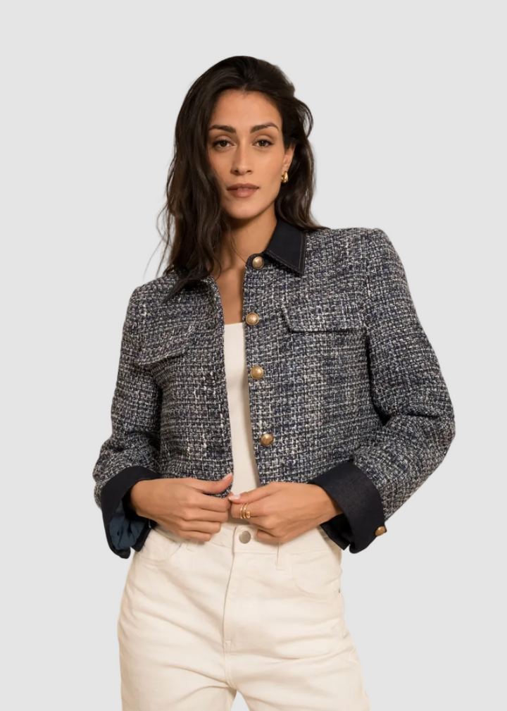 Veste en tweed et denim Lara