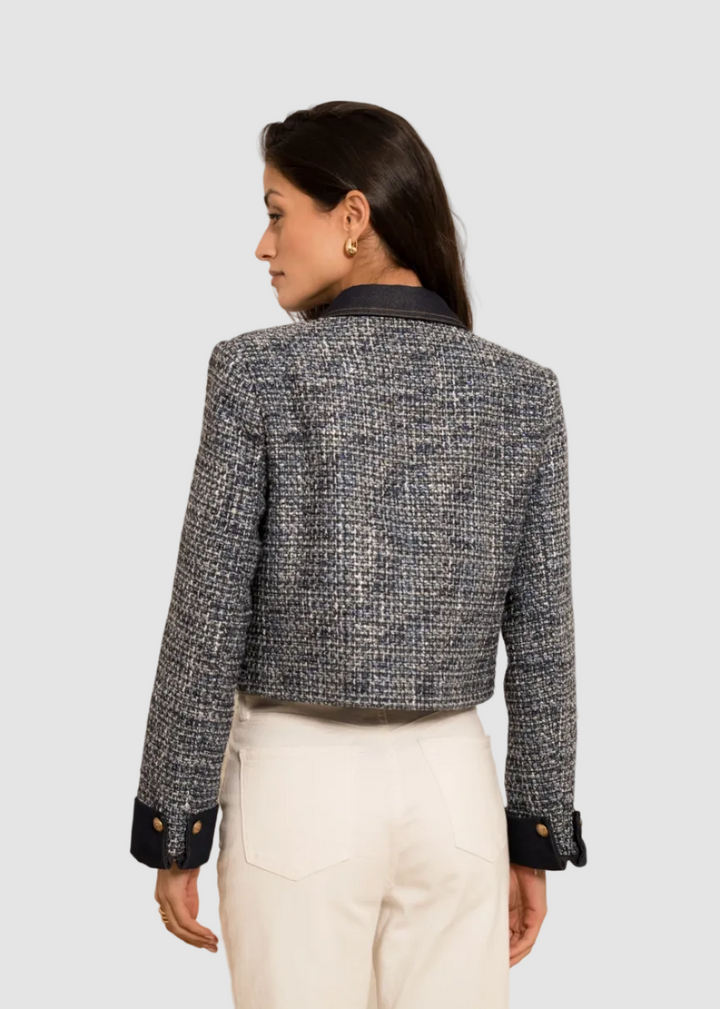 Veste en tweed et denim Lara