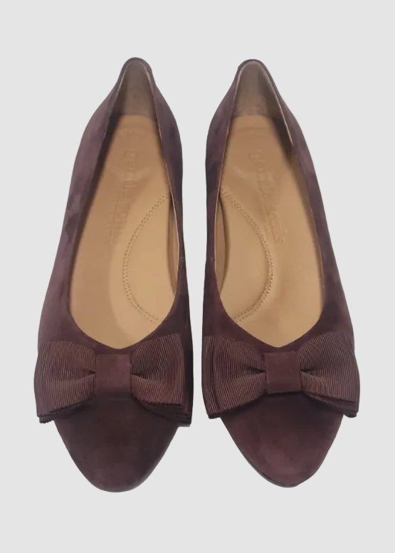Atlas Suede Bow Flat