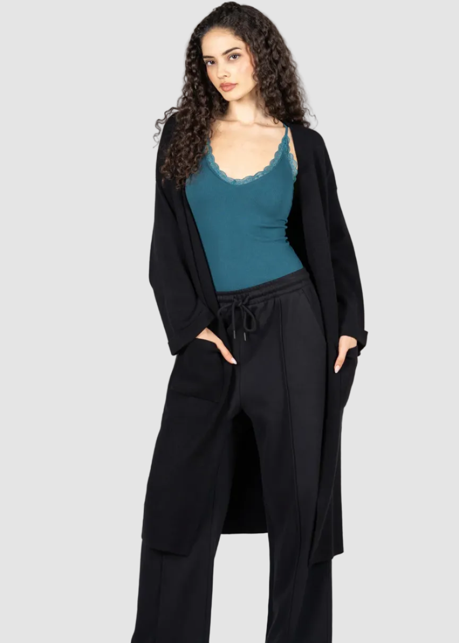 CARDIGAN LONG EN MAILLE DE VISCOSE