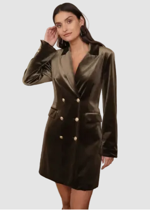 Robe blazer ajusté en velour