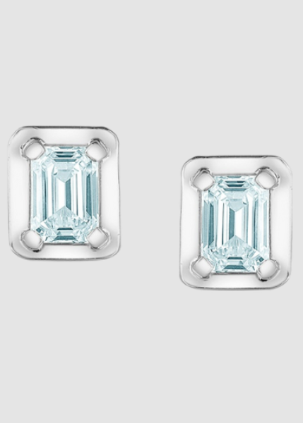 Boucles d'oreilles en diamant cultivé en laboratoire en or blanc 10 carats