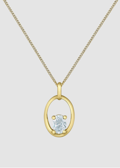 Pendentif en diamant cultivé en laboratoire en or jaune 10 carats