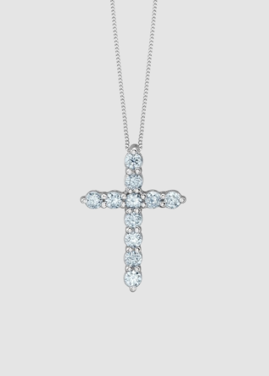 Pendentif en diamant cultivé en laboratoire en or blanc 10 carats