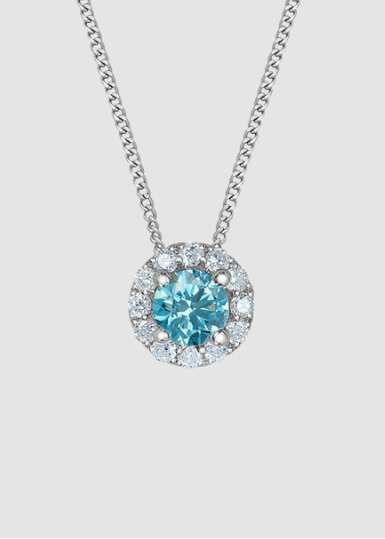 Collier en diamant cultivé en laboratoire en or blanc 10 carats