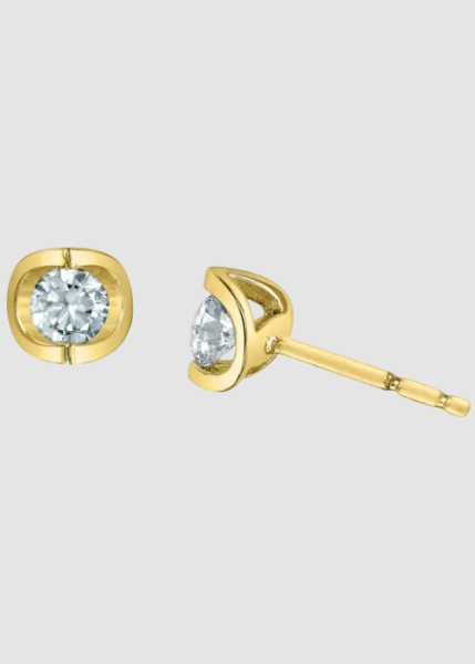 Boucles d'oreilles en diamant cultivé en laboratoire en or jaune 10 carats