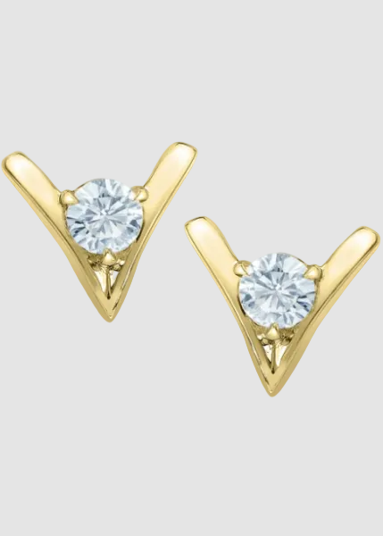 Boucles d'oreilles en diamant cultivé en laboratoire en or jaune 10 carats