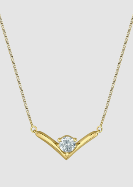 Pendentif en diamant cultivé en laboratoire en or jaune 10 carats