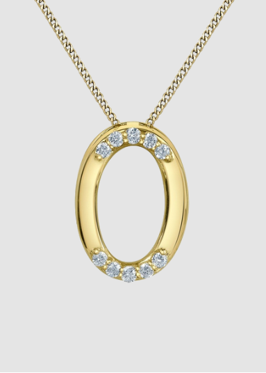 Pendentif en diamant cultivé en laboratoire en or jaune 10 carats