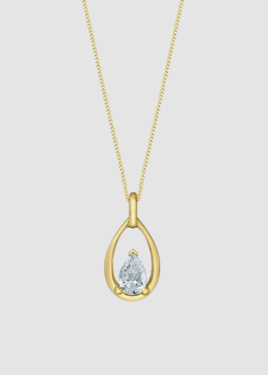 Pendentif en diamant cultivé en laboratoire en or jaune 10 carats