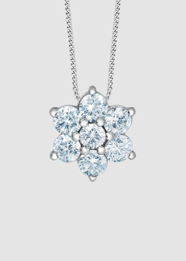 Pendentif en diamant cultivé en laboratoire en or blanc 10 carats