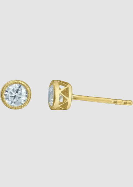 Boucles d'oreilles en diamant cultivé en laboratoire en or jaune 10 carats