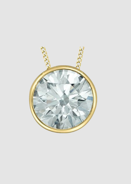 Pendentif en diamant cultivé en laboratoire en or jaune 10 carats