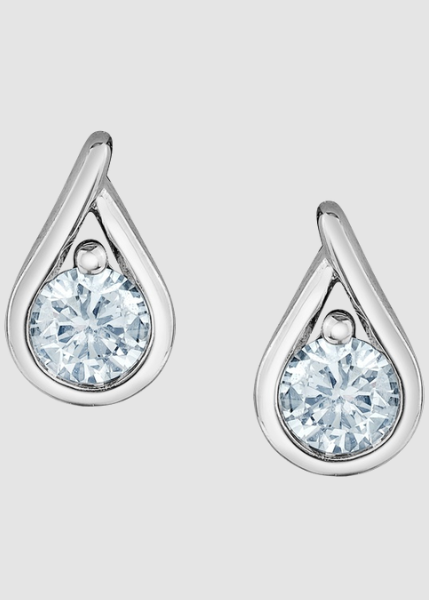Boucles d'oreilles en diamant cultivé en laboratoire en or blanc 10 carats