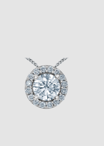 Pendentif en diamant cultivé en laboratoire en or blanc 10 carats