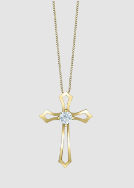 Pendentif en diamant cultivé en laboratoire en or jaune 10 carats